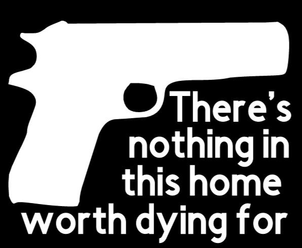 Nothing in this Home Worth Dying for decal